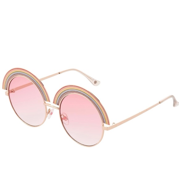Betsey Johnson Women's Over The Rainbow Novelty Sunglasses, Gold, 144 mm - Picture 1 of 5